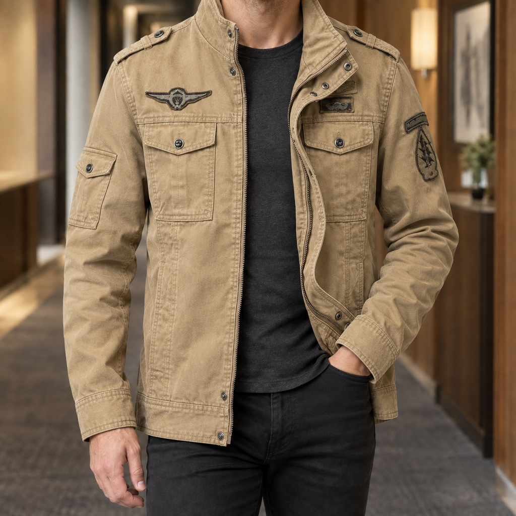 Men's Military Style Jacket – Utility Jacket for Weekends