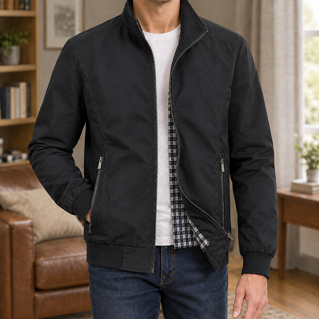 Men's Stand Collar Zip Jacket – Smart Casual Jacket
