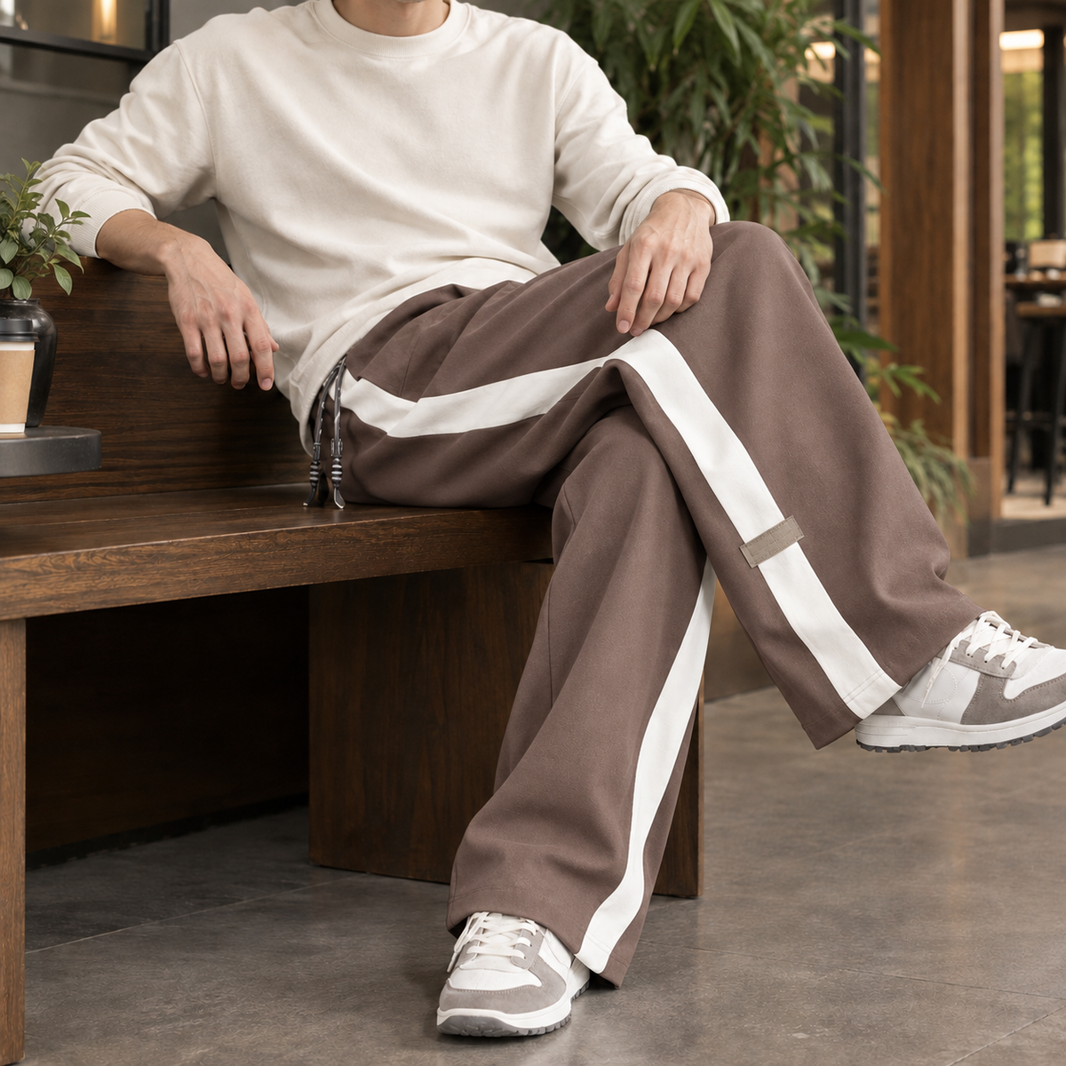Men's Straight Leg Trousers – Relaxed Woven Trousers