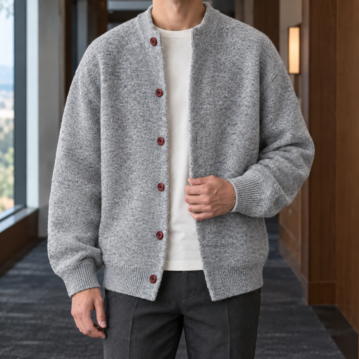 Men's Relaxed Knit Cardigan – Winter Knitwear