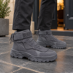 Men's Lace-Up Leather Look Boots – Chunky Treaded Sole