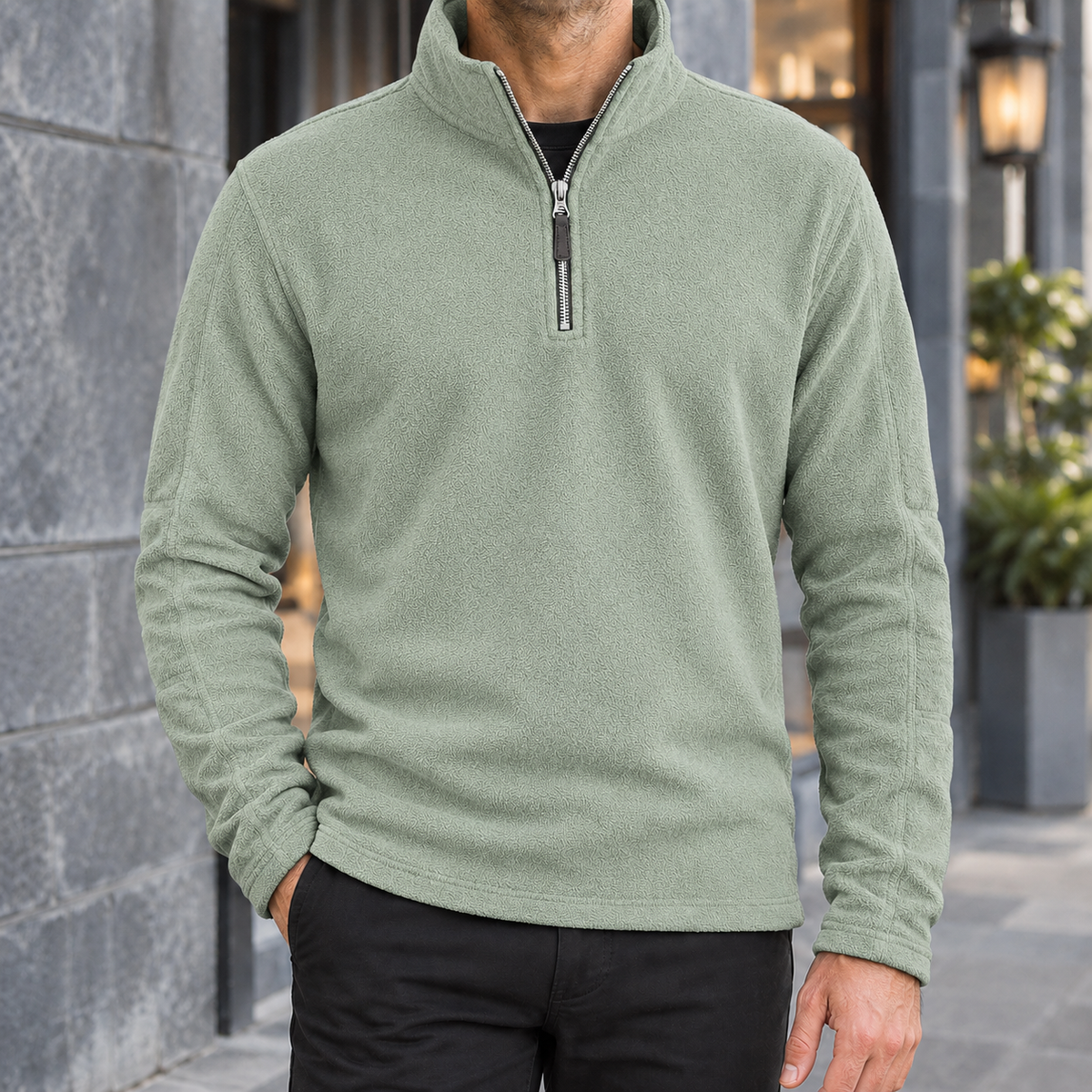 Men's Fleece Quarter Zip Pullover – Winter Layering Top