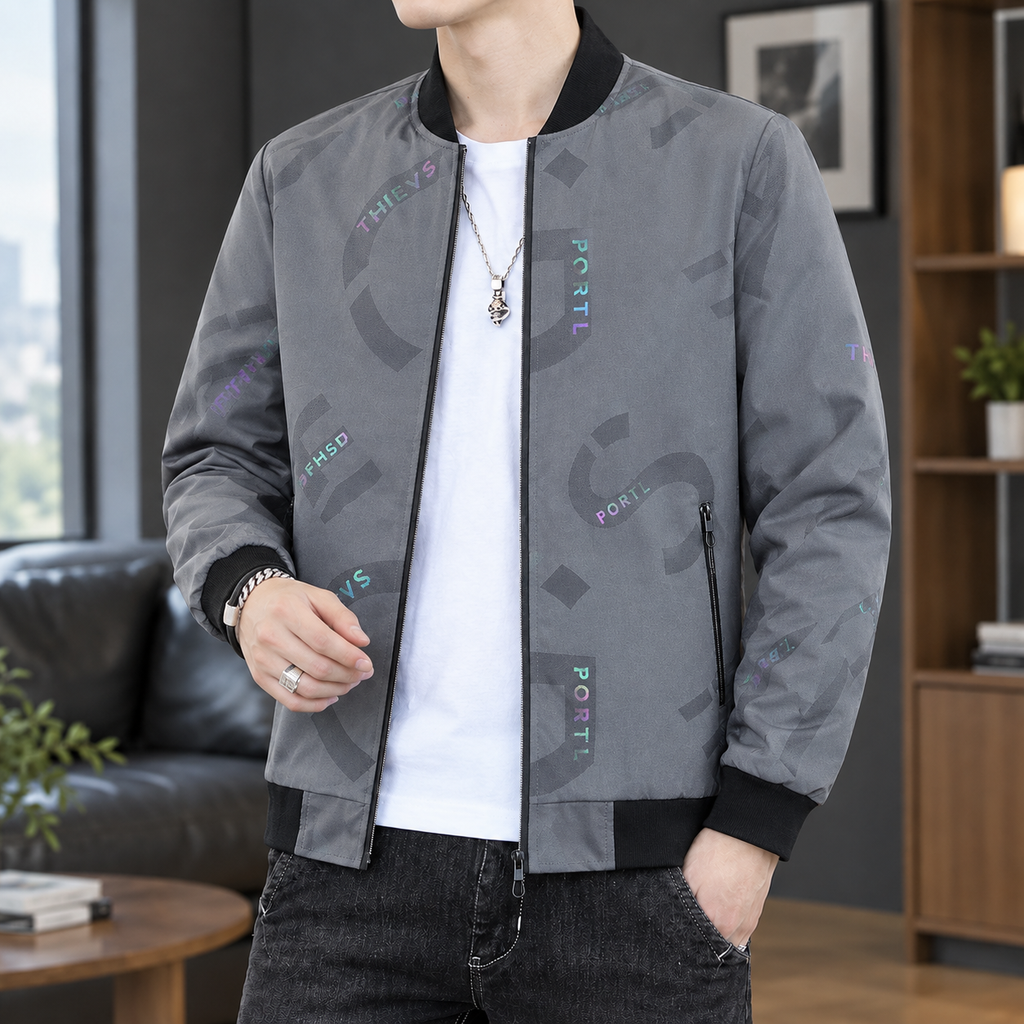 Men's Printed Bomber Jacket – Winter Jacket