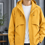 Men's Hooded Utility Jacket – Soft Woven Winter Jacket