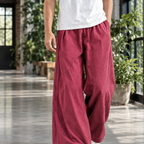 Men's Wide Leg Cotton Linen Trousers – Relaxed Fit Trousers