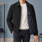 Men's Zip Jacket with Pointed Collar – Smart Casual Jacket