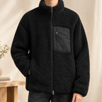 Men's Textured Fleece Zip Jacket – Winter Jacket