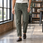 Men's Cotton Blend Straight Leg Trousers – Everyday Workwear Trousers