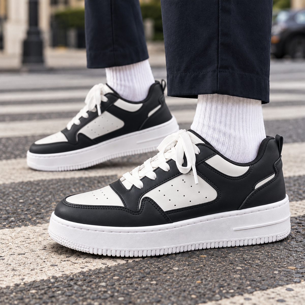 Men's Platform Trainers – Perforated Panel Trainers