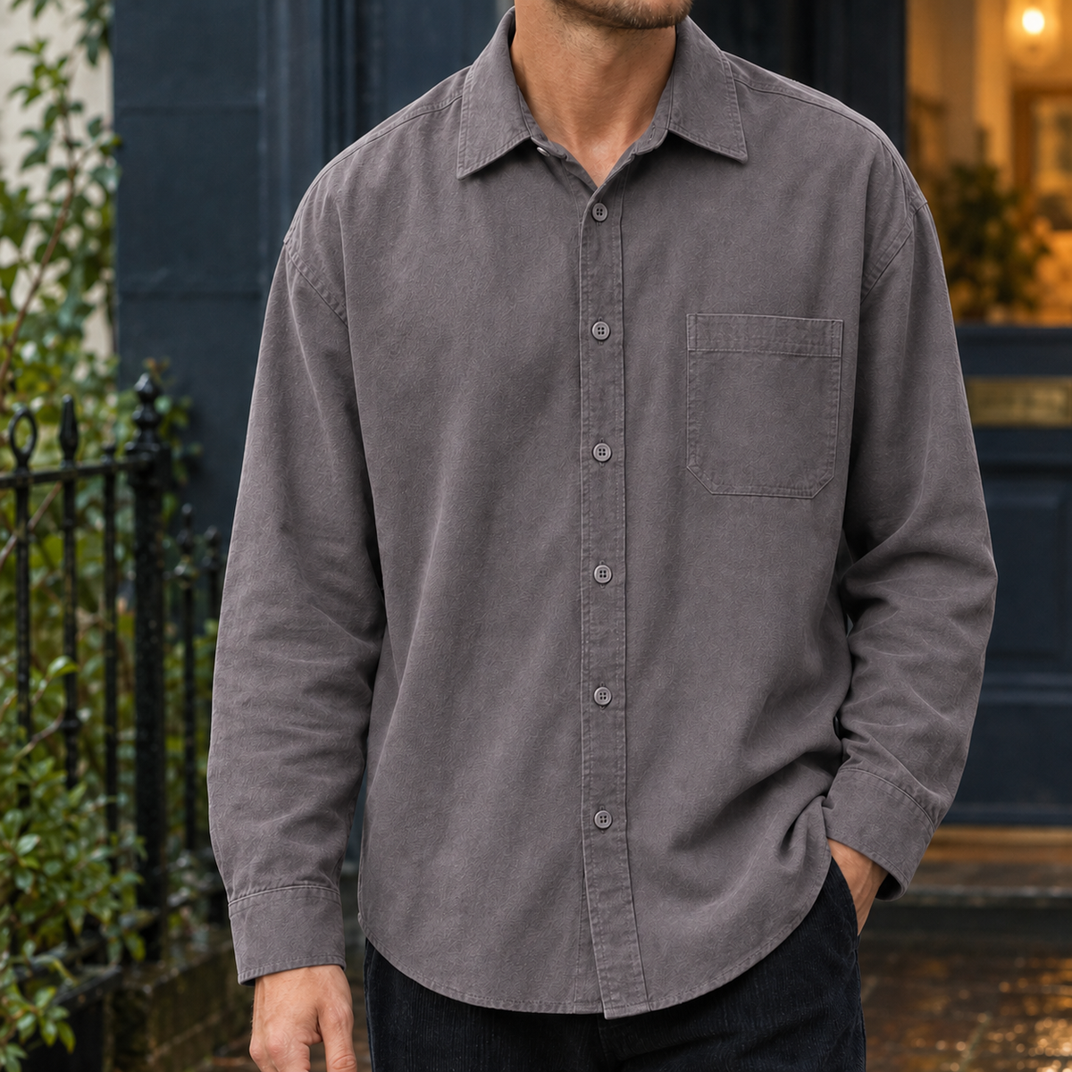 Men's Pure Cotton Pocket Shirt – Relaxed Casual Shirt