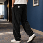 Men's Relaxed Fit Trousers – Wide Wale Textured Trousers