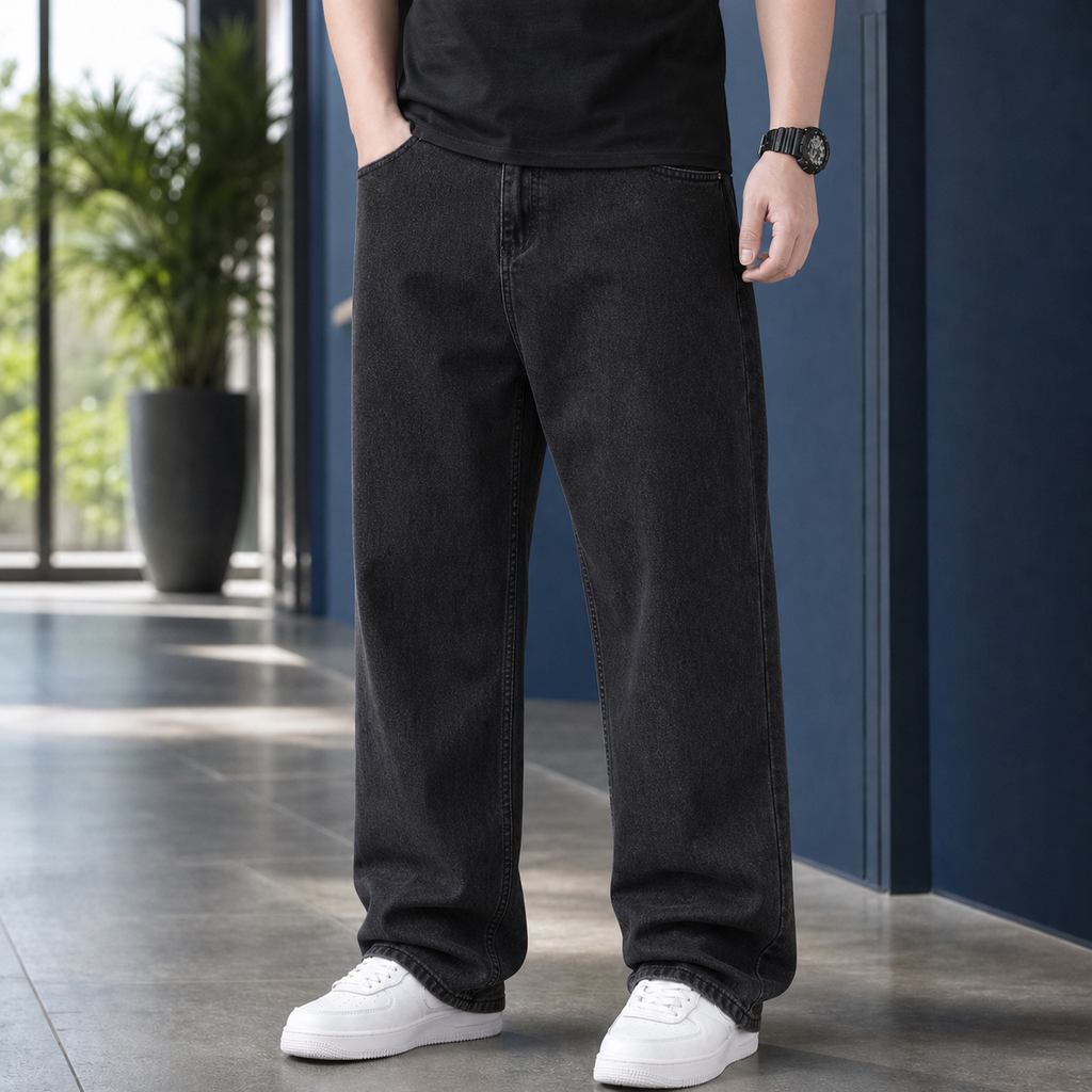 Men's High Rise Straight Leg Jeans – Relaxed Denim Jeans