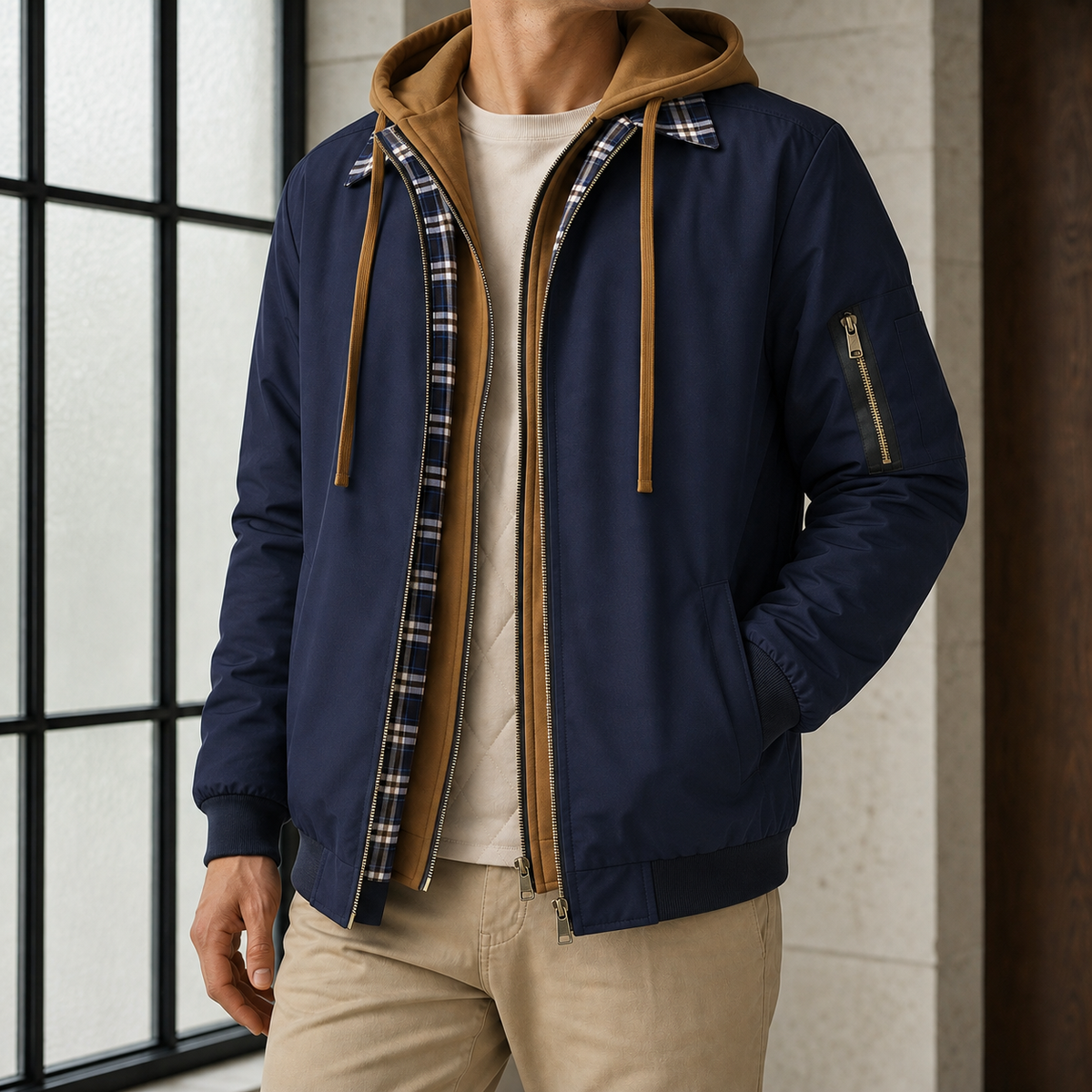 Men's Quilted Hooded Jacket – Winter Jacket