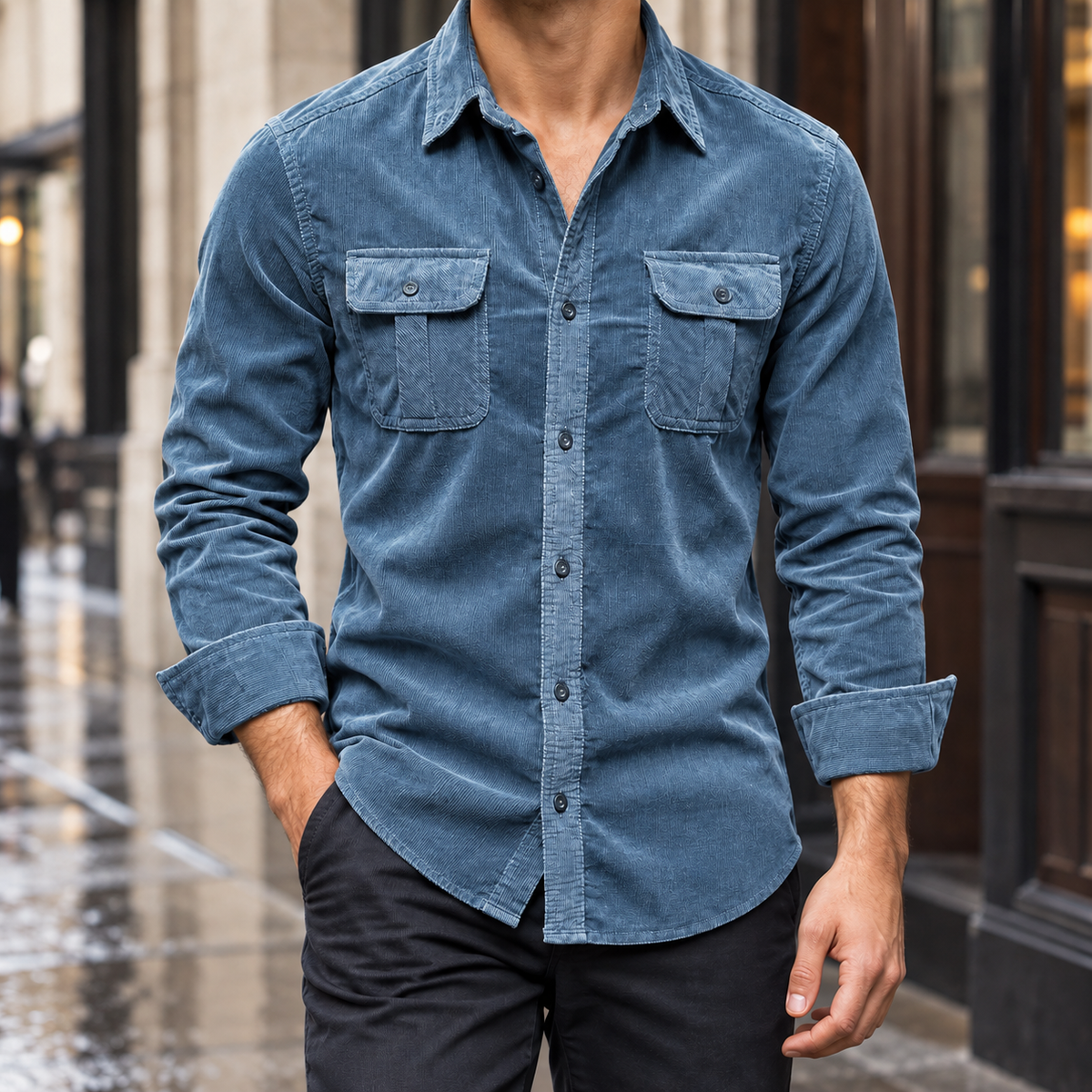 Men's Corduroy Overshirt – Winter Layering Shirt