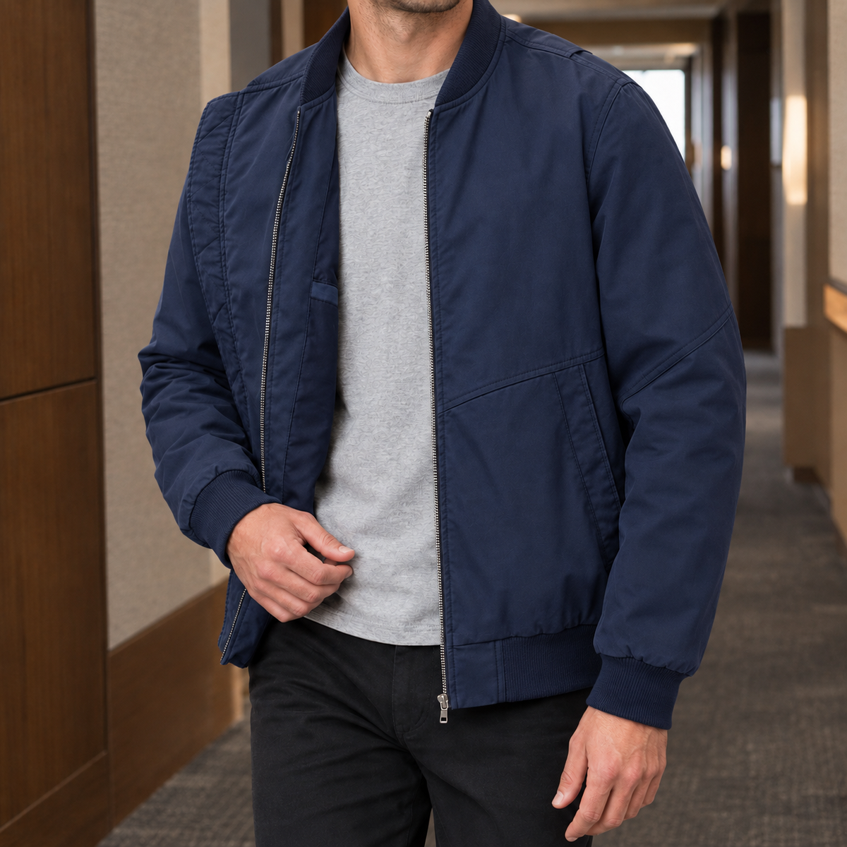 Men's Cotton Blend Bomber Jacket – Winter Jacket