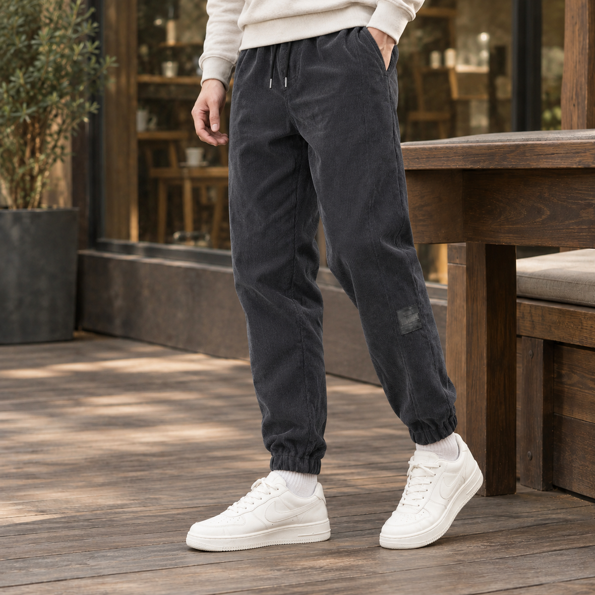 Men's Corded Jogger Bottoms – Relaxed Tapered Joggers