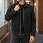 Men's Washed Cotton Utility Jacket – Winter Jacket