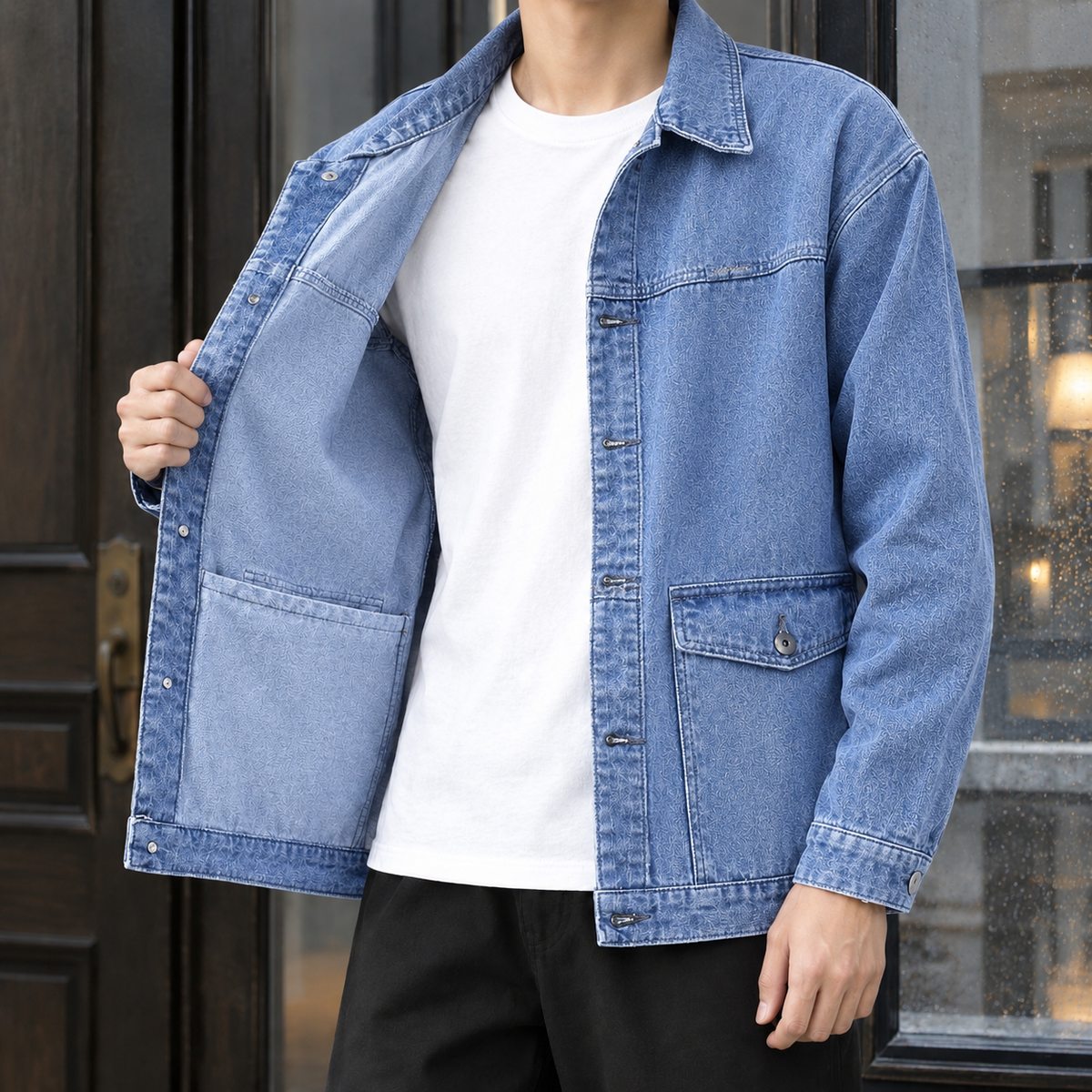 Men's Relaxed Denim Overshirt – Winter Layering Shirt