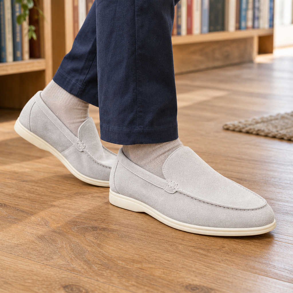 Men's Suede Loafers with Wedge Sole – Smart Casual Shoes