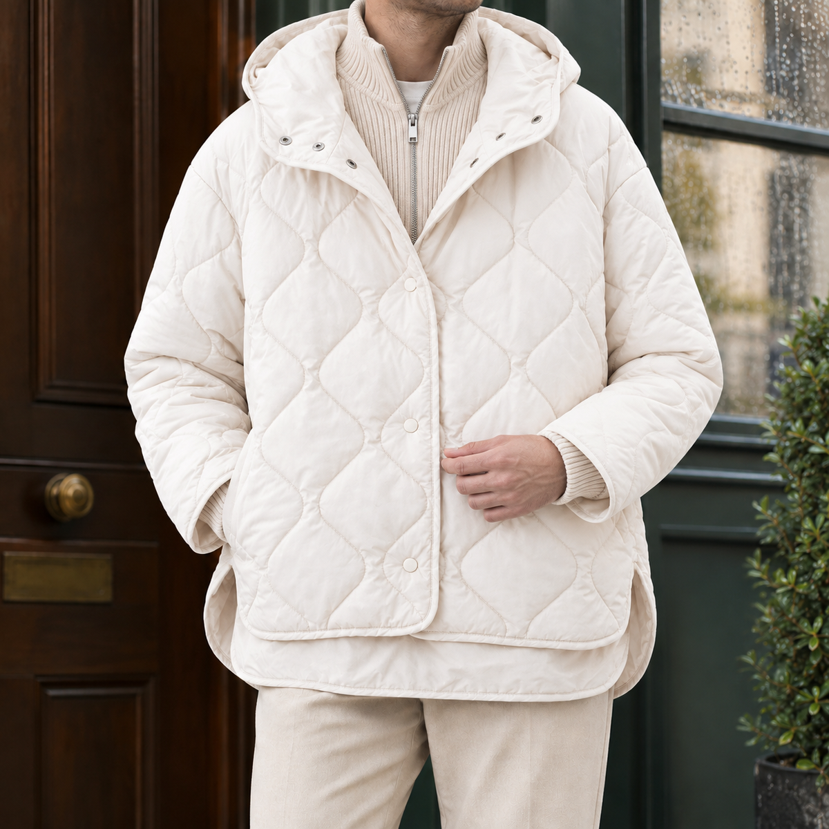 Men's Quilted Hooded Jacket – Winter Layer