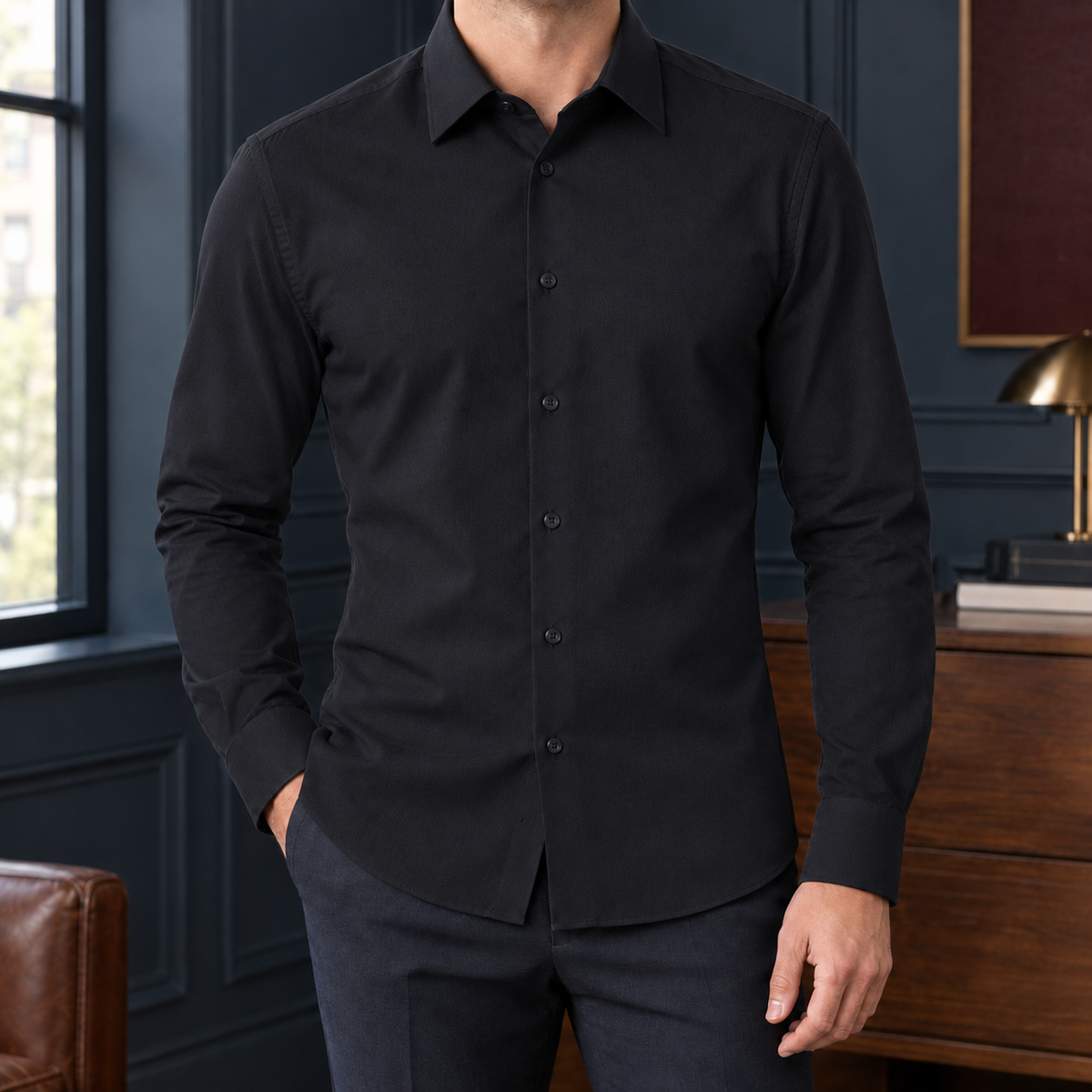 Men's Wool Blend Fitted Shirt – Smart Shirt