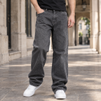 Men's Wide Leg Jeans – Relaxed Mid Rise Denim