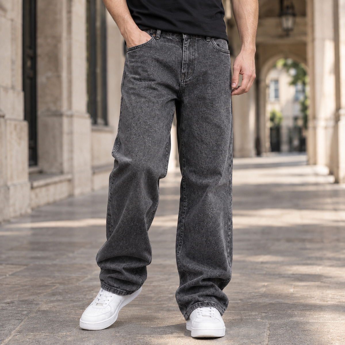 Men's Wide Leg Jeans – Relaxed Mid Rise Denim