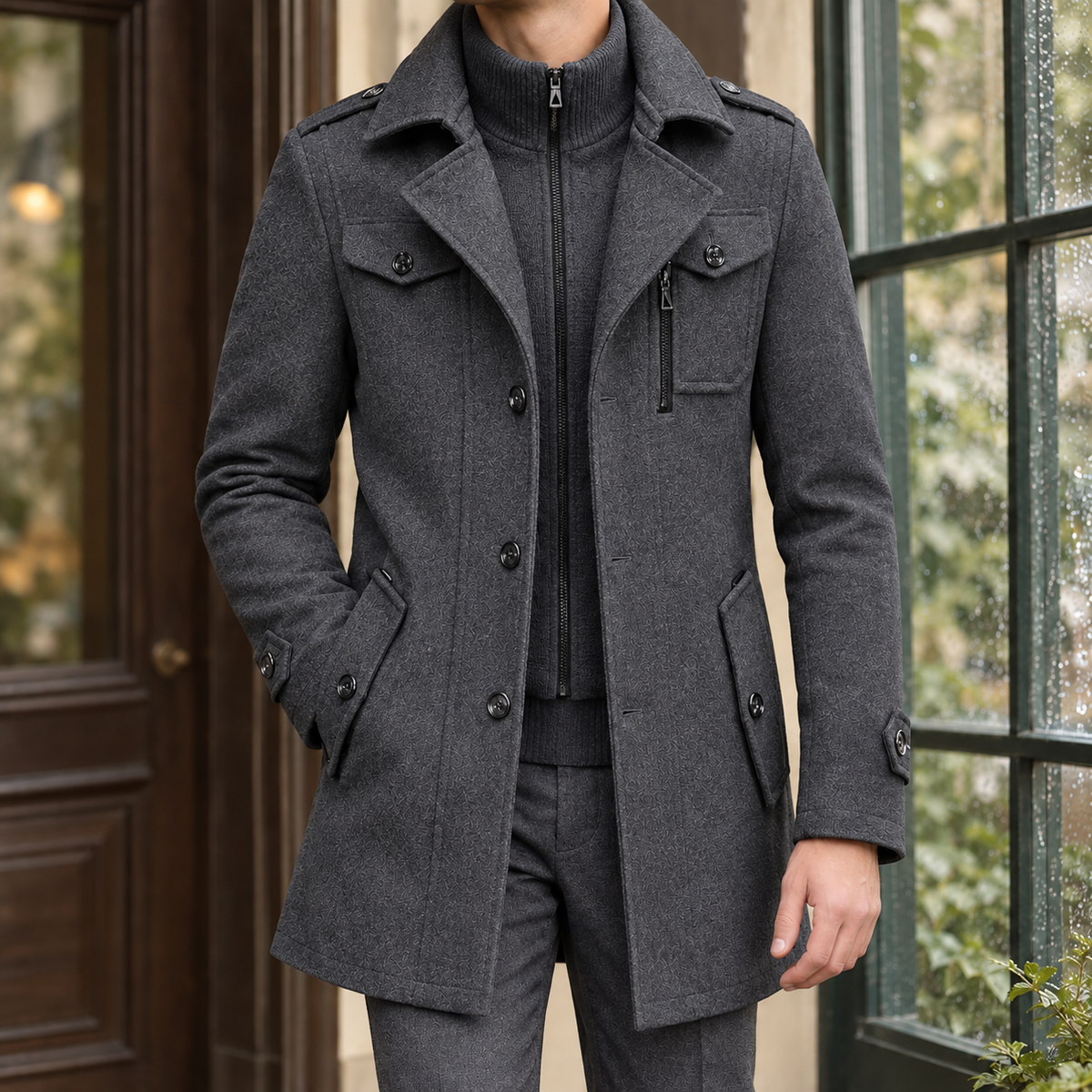 Men's Wool Blend Overcoat – Long Winter Coat