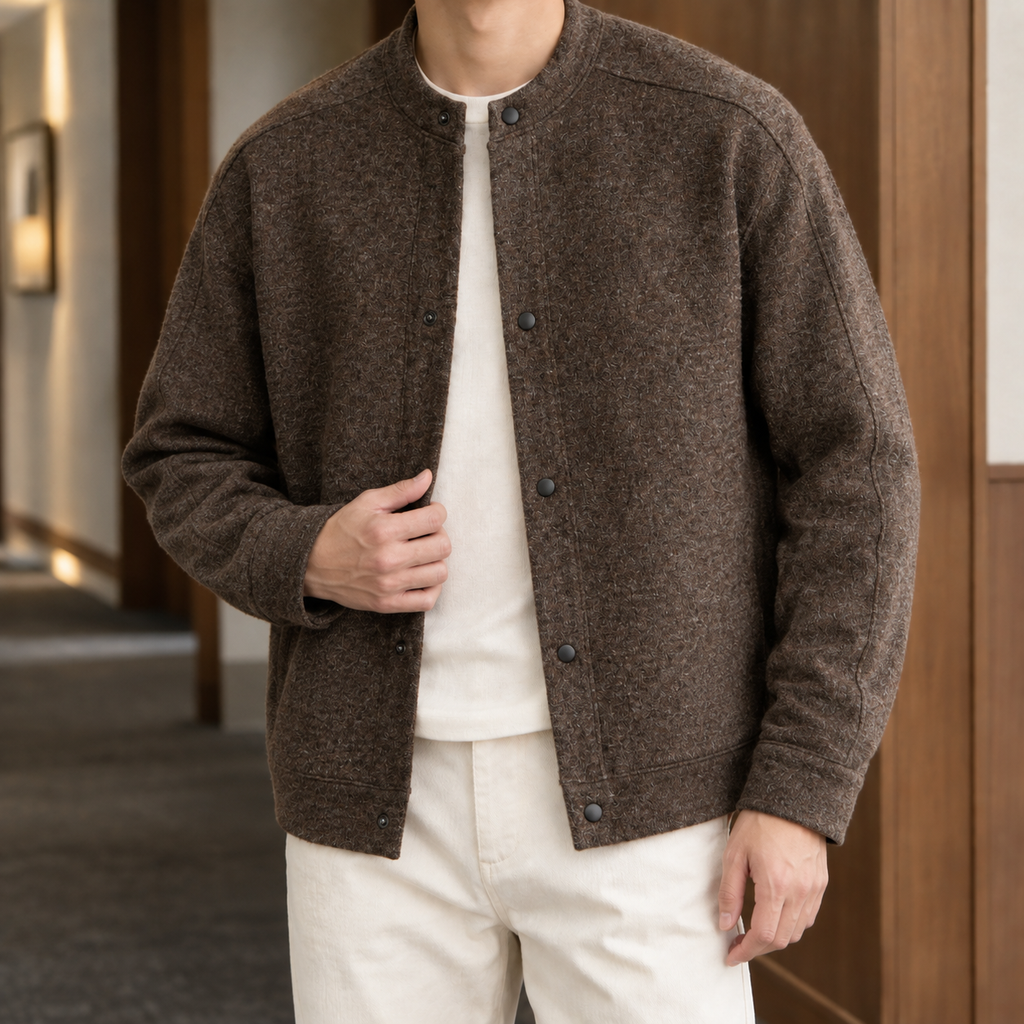 Men's Wool Blend Baseball Jacket – Winter Jacket