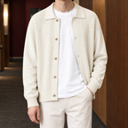 Men's Textured Knit Cardigan – Button Front Winter Cardigan