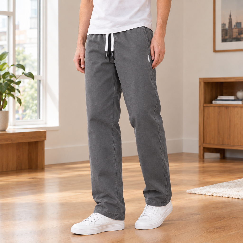 Men's Relaxed Straight Leg Trousers – Everyday Casual Trousers