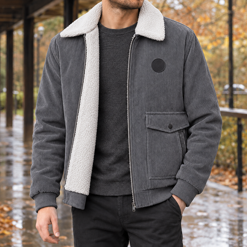 Men's Fleece-Lined Jacket – Winter Coat