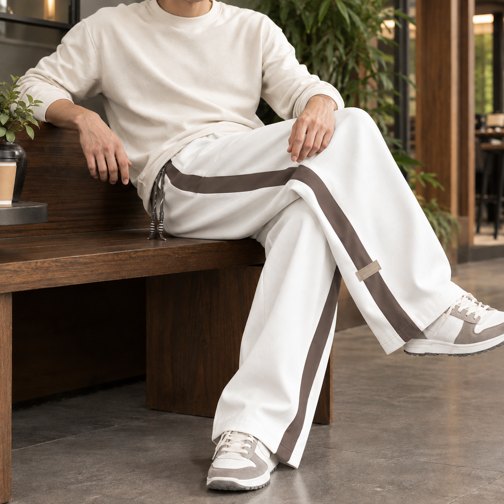 Men's Straight Leg Trousers – Relaxed Woven Trousers