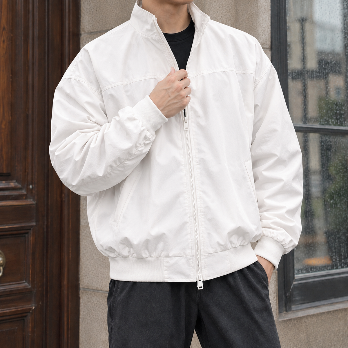 Men's Stand Collar Jacket – Soft Woven Winter Jacket
