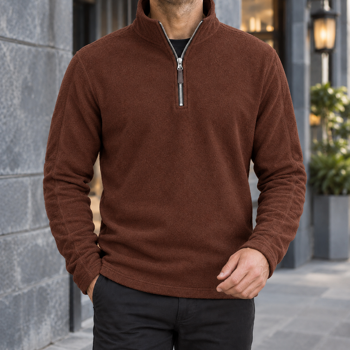Men's Fleece Quarter Zip Pullover – Winter Layering Top