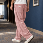 Men's Relaxed Fit Trousers – Wide Wale Textured Trousers