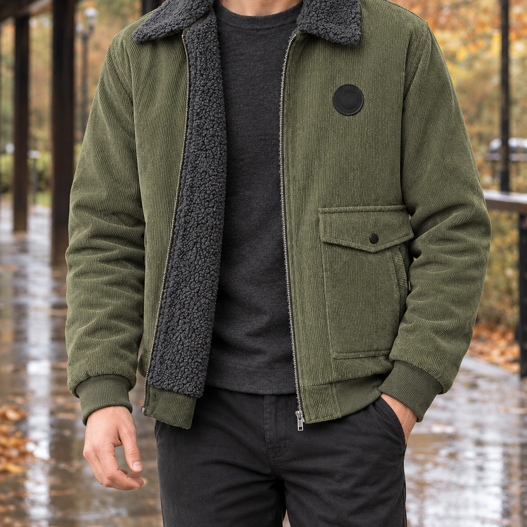 Men's Fleece-Lined Jacket – Winter Coat