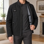 Men's Cotton Blend Stand Collar Jacket – Smart Casual Jacket