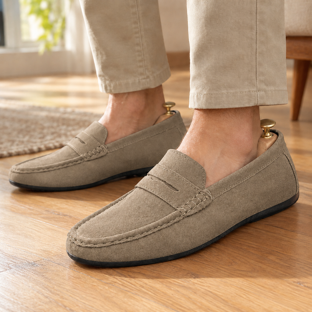 Men's Leather Look Penny Loafers – Smart Everyday Shoes