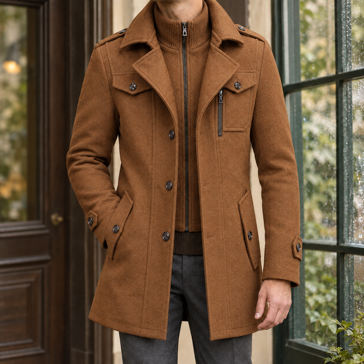 Men's Wool Blend Overcoat – Long Winter Coat