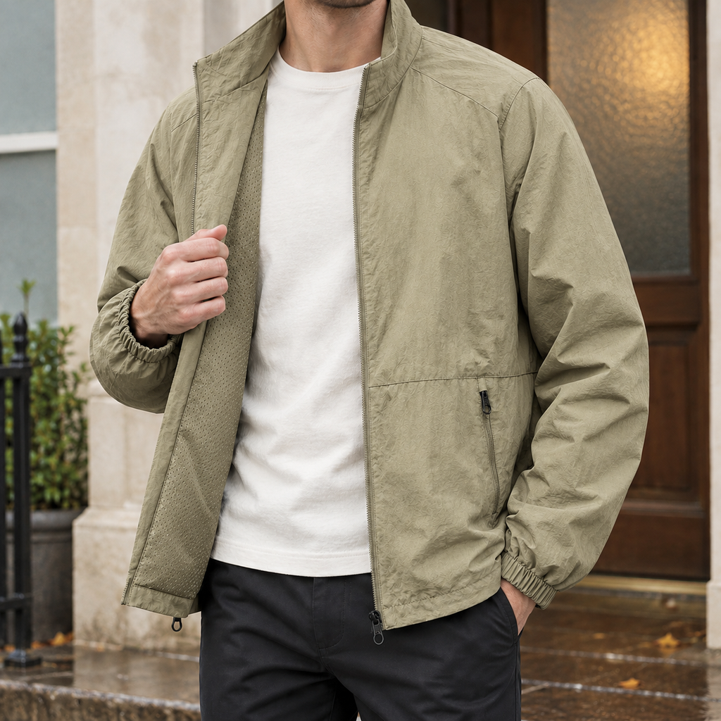 Men's Lightweight Stand Collar Jacket – Mesh Lined Everyday Jacket