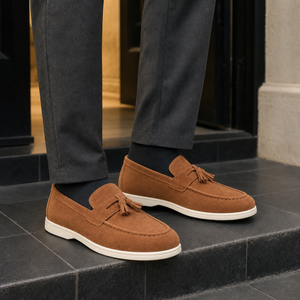 Men's Leather Look Tassel Loafers – Smart Casual Shoes