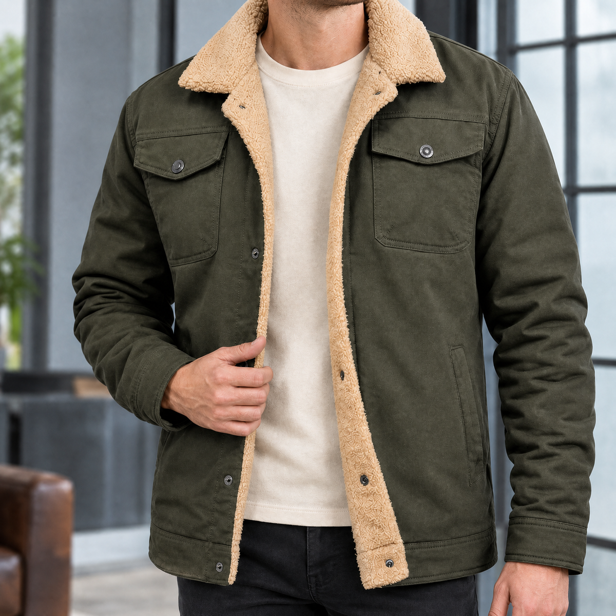Men's Fleece Lined Jacket – Winter Jacket