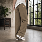 Men's Wide Leg Cotton Trousers – Relaxed Fit Trousers