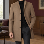 Men's Wool Blend Single Breasted Overcoat – Long Winter Coat