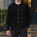Men's Textured Knit Cardigan – Button Front Winter Cardigan