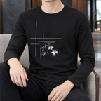 Men's Silk-Touch Crew Neck Top – Long Sleeve Smart Tee