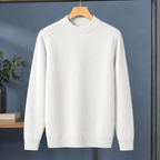 Men's Wool Blend Mock Neck Jumper – Winter Knitwear