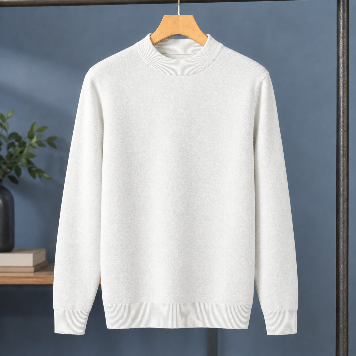 Men's Wool Blend Mock Neck Jumper – Winter Knitwear