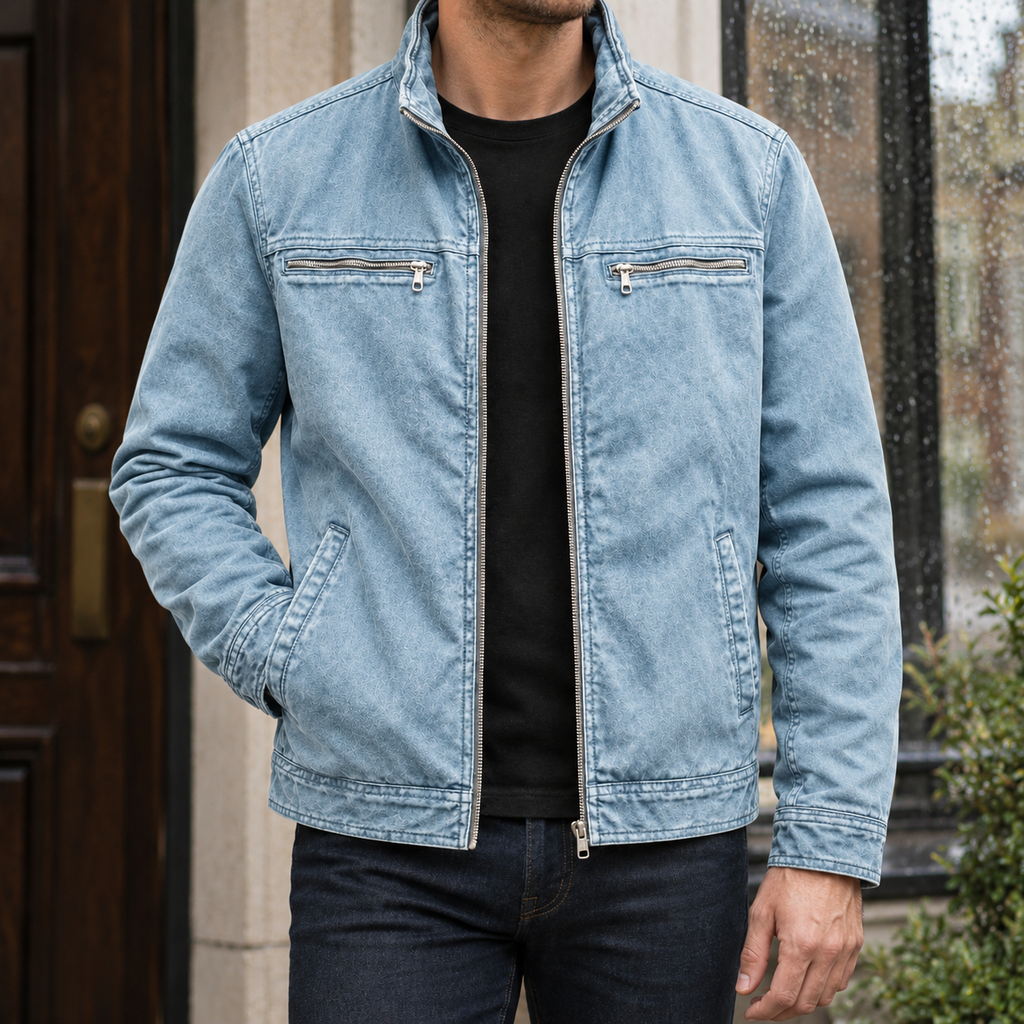 Men's Washed Cotton Blend Jacket – Casual Layer